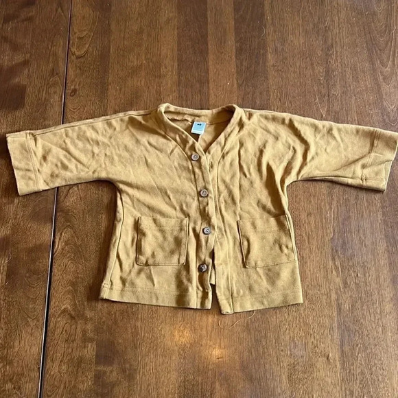 Kids Mustard Cardigan Sweater - Picture 1 of 3